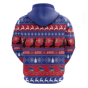 Afro Haiti Christmas Hoodie Jwaye Nwel Ayiti Neg Marron Veve Vodou - African Pride