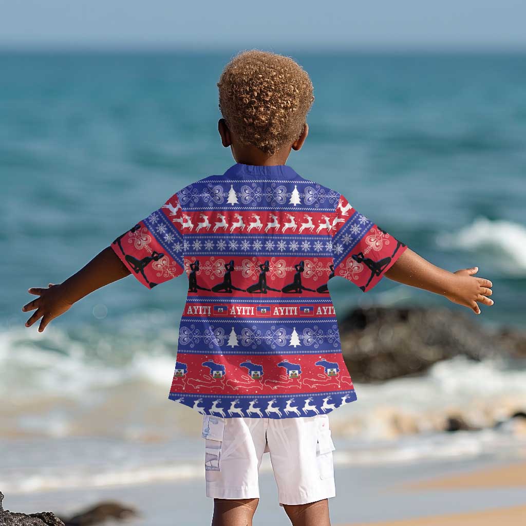 Afro Haiti Christmas Kid Hawaiian Shirt Jwaye Nwel Ayiti Neg Marron Veve Vodou LT14