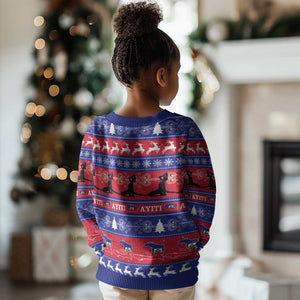 Afro Haiti Christmas Kid Ugly Christmas Sweater Jwaye Nwel Ayiti Neg Marron Veve Vodou - African Pride