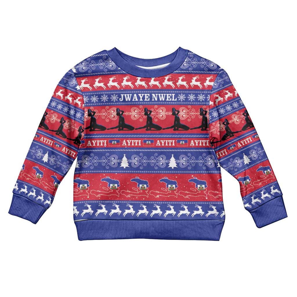 Afro Haiti Christmas Kid Ugly Christmas Sweater Jwaye Nwel Ayiti Neg Marron Veve Vodou - African Pride