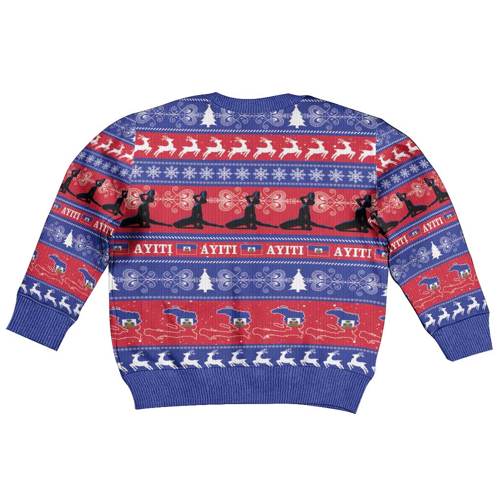 Afro Haiti Christmas Kid Ugly Christmas Sweater Jwaye Nwel Ayiti Neg Marron Veve Vodou - African Pride