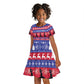 Afro Haiti Christmas Kid Short Sleeve Dress Jwaye Nwel Ayiti Neg Marron Veve Vodou LT14