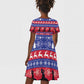 Afro Haiti Christmas Kid Short Sleeve Dress Jwaye Nwel Ayiti Neg Marron Veve Vodou LT14