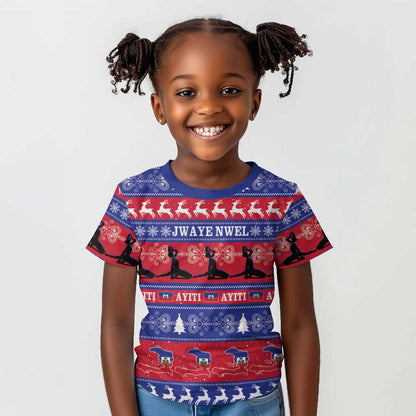 Afro Haiti Christmas Kid T shirt Jwaye Nwel Ayiti Neg Marron Veve Vodou LT14