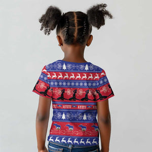 Afro Haiti Christmas Kid T shirt Jwaye Nwel Ayiti Neg Marron Veve Vodou LT14