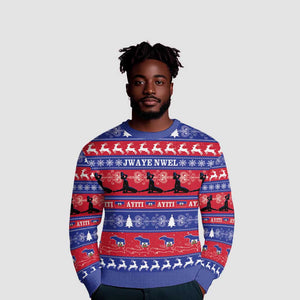 Afro Haiti Christmas Ugly Christmas Sweater Jwaye Nwel Ayiti Neg Marron Veve Vodou - African Pride