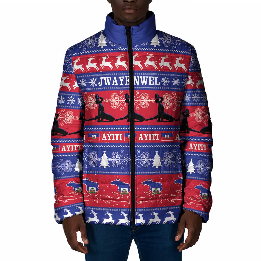 Haiti Christmas Padded Jacket Jwaye Nwel Ayiti Neg Marron Veve Vodou