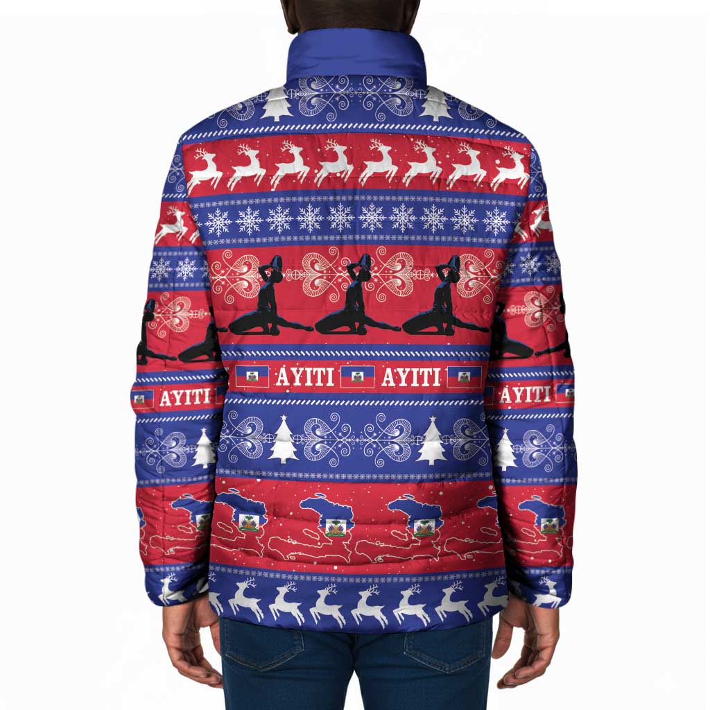 Haiti Christmas Padded Jacket Jwaye Nwel Ayiti Neg Marron Veve Vodou