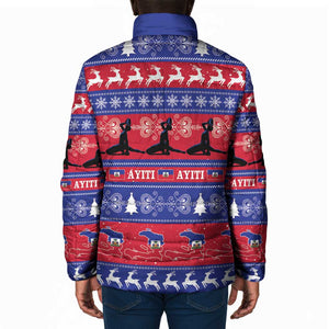 Haiti Christmas Padded Jacket Jwaye Nwel Ayiti Neg Marron Veve Vodou