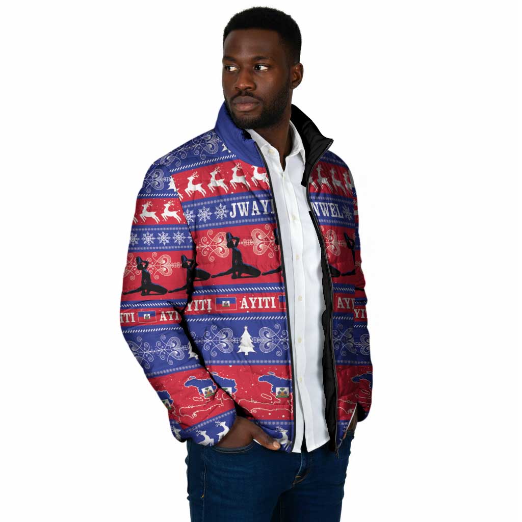 Haiti Christmas Padded Jacket Jwaye Nwel Ayiti Neg Marron Veve Vodou