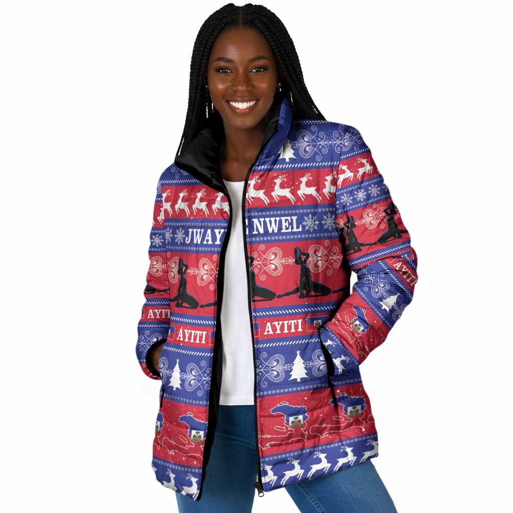 Haiti Christmas Padded Jacket Jwaye Nwel Ayiti Neg Marron Veve Vodou