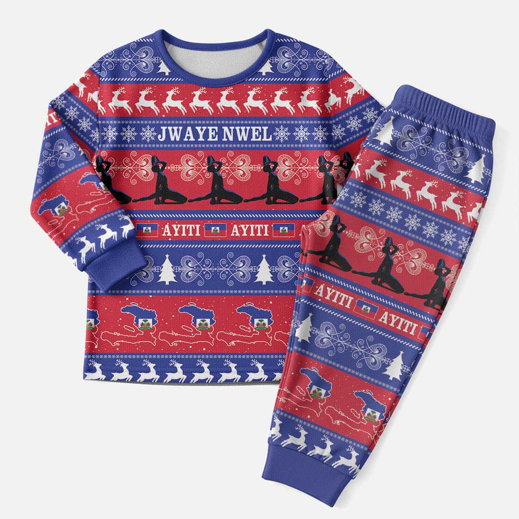 Afro Haiti Christmas Pajama Set Jwaye Nwel Ayiti Neg Marron Veve Vodou - African Pride