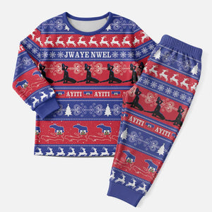 Afro Haiti Christmas Pajama Set Jwaye Nwel Ayiti Neg Marron Veve Vodou - African Pride