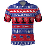Afro Haiti Christmas Polo Shirt Jwaye Nwel Ayiti Neg Marron Veve Vodou LT14