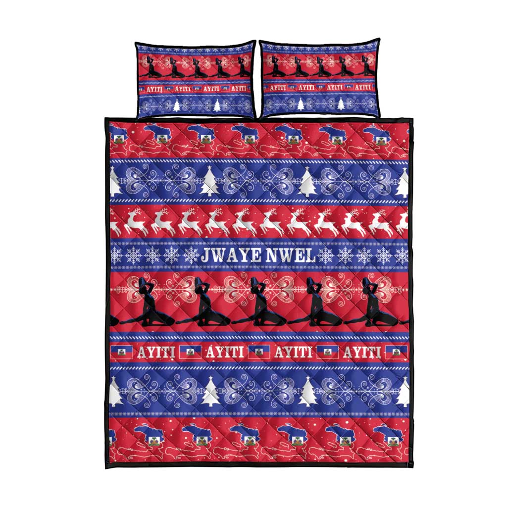 Afro Haiti Christmas Quilt Bed Set Jwaye Nwel Ayiti Neg Marron Veve Vodou - African Pride
