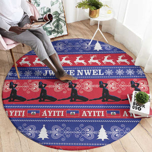 Afro Haiti Christmas Round Carpet Jwaye Nwel Ayiti Neg Marron Veve Vodou - African Pride