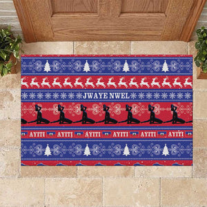 Afro Haiti Christmas Rubber Doormat Jwaye Nwel Ayiti Neg Marron Veve Vodou - African Pride
