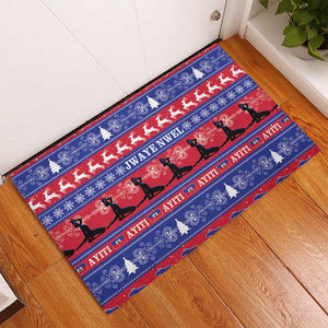 Afro Haiti Christmas Rubber Doormat Jwaye Nwel Ayiti Neg Marron Veve Vodou - African Pride