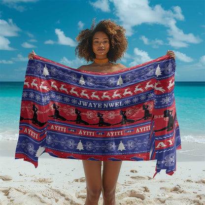 Afro Haiti Christmas Sarong Jwaye Nwel Ayiti Neg Marron Veve Vodou - African Pride