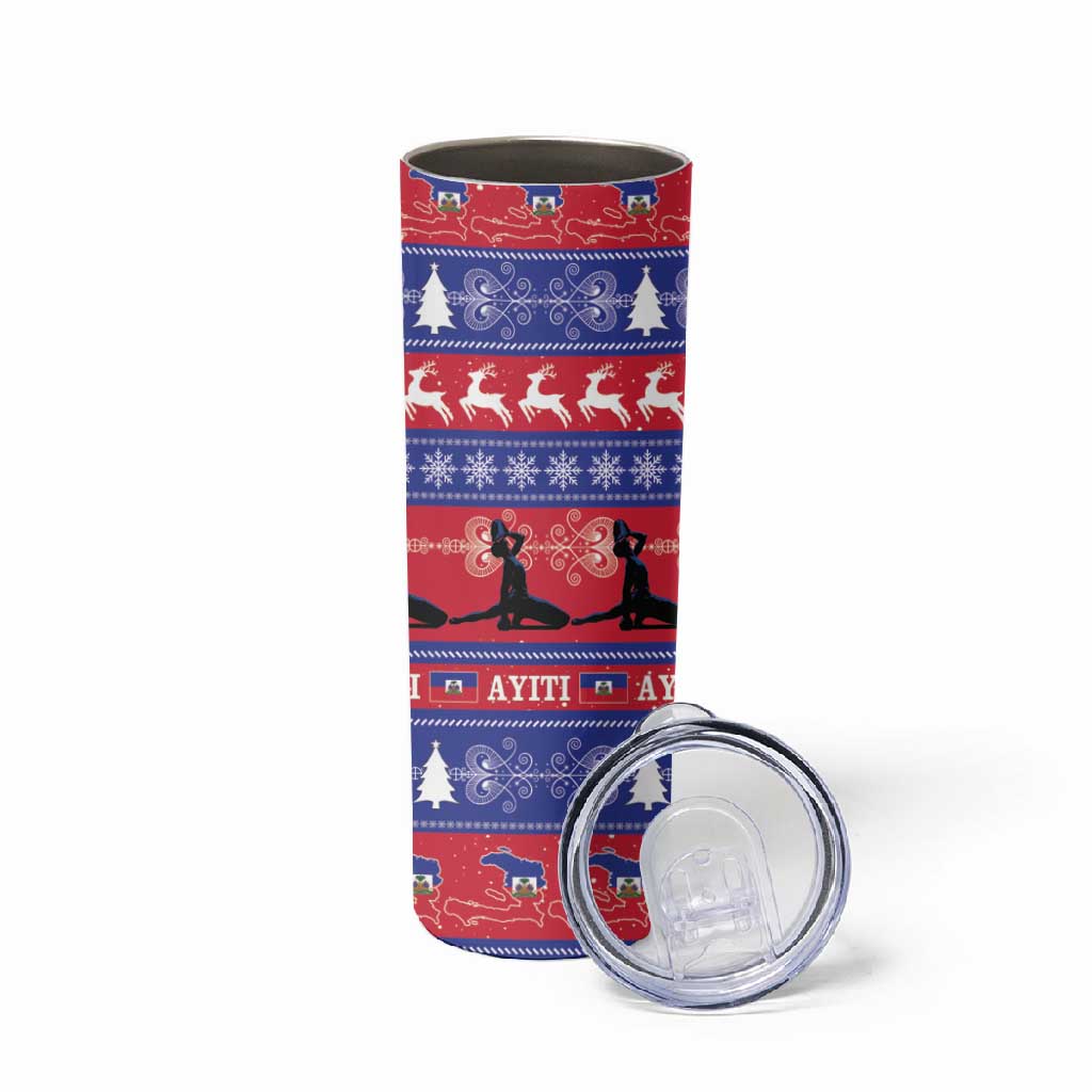 Afro Haiti Christmas Skinny Tumbler Jwaye Nwel Ayiti Neg Marron Veve Vodou - African Pride