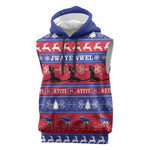 Afro Haiti Christmas Sleeveless Hoodie Jwaye Nwel Ayiti Neg Marron Veve Vodou - African Pride