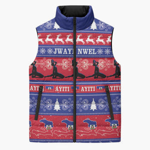 Haiti Christmas Sleeveless Puffer Jacket Jwaye Nwel Ayiti Neg Marron Veve Vodou
