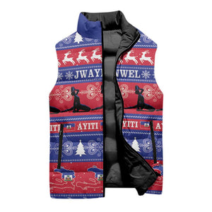 Haiti Christmas Sleeveless Puffer Jacket Jwaye Nwel Ayiti Neg Marron Veve Vodou