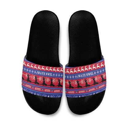Haiti Christmas Slide Sandals Jwaye Nwel Ayiti Neg Marron Veve Vodou