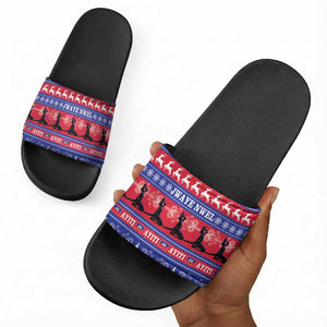 Haiti Christmas Slide Sandals Jwaye Nwel Ayiti Neg Marron Veve Vodou