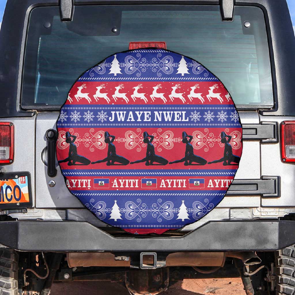 Afro Haiti Christmas Spare Tire Cover Jwaye Nwel Ayiti Neg Marron Veve Vodou - African Pride