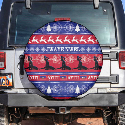 Afro Haiti Christmas Spare Tire Cover Jwaye Nwel Ayiti Neg Marron Veve Vodou - African Pride