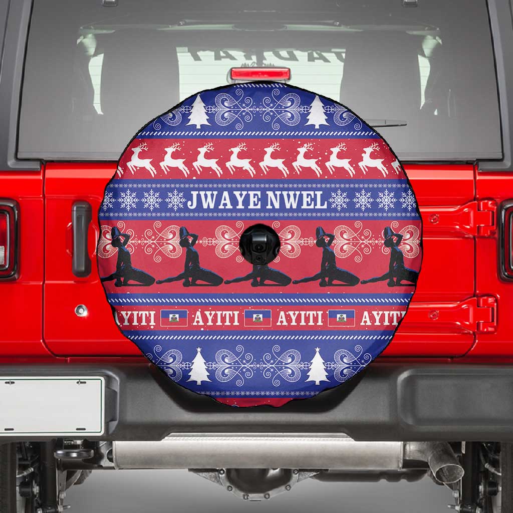 Afro Haiti Christmas Spare Tire Cover Jwaye Nwel Ayiti Neg Marron Veve Vodou - African Pride