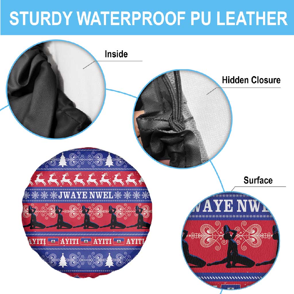 Afro Haiti Christmas Spare Tire Cover Jwaye Nwel Ayiti Neg Marron Veve Vodou - African Pride