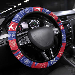 Afro Haiti Christmas Steering Wheel Cover Jwaye Nwel Ayiti Neg Marron Veve Vodou - African Pride