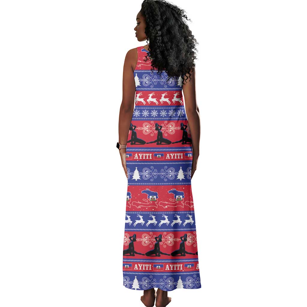 Afro Haiti Christmas Tank Maxi Dress Jwaye Nwel Ayiti Neg Marron Veve Vodou - African Pride