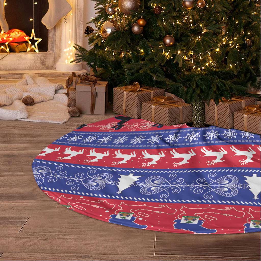 Afro Haiti Christmas Tree Skirt Jwaye Nwel Ayiti Neg Marron Veve Vodou - African Pride