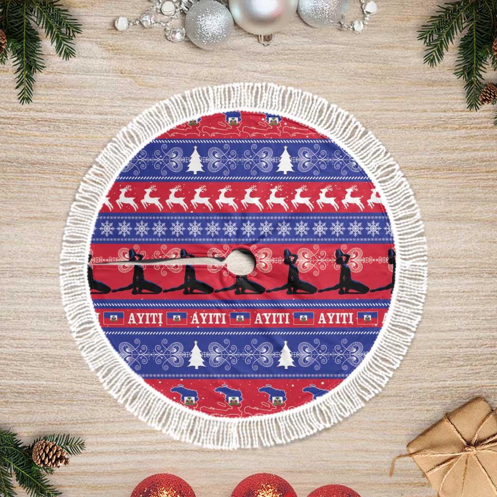 Afro Haiti Christmas Tree Skirt Jwaye Nwel Ayiti Neg Marron Veve Vodou - African Pride