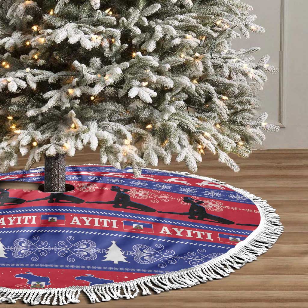Afro Haiti Christmas Tree Skirt Jwaye Nwel Ayiti Neg Marron Veve Vodou - African Pride