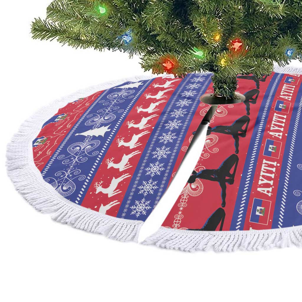 Afro Haiti Christmas Tree Skirt Jwaye Nwel Ayiti Neg Marron Veve Vodou - African Pride