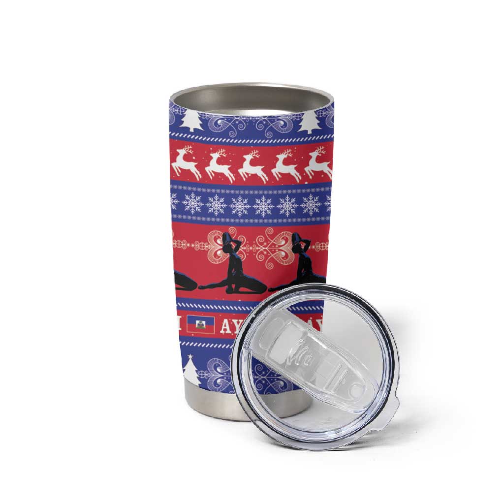 Afro Haiti Christmas Tumbler Cup Jwaye Nwel Ayiti Neg Marron Veve Vodou - African Pride