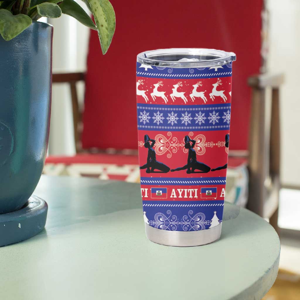 Afro Haiti Christmas Tumbler Cup Jwaye Nwel Ayiti Neg Marron Veve Vodou - African Pride