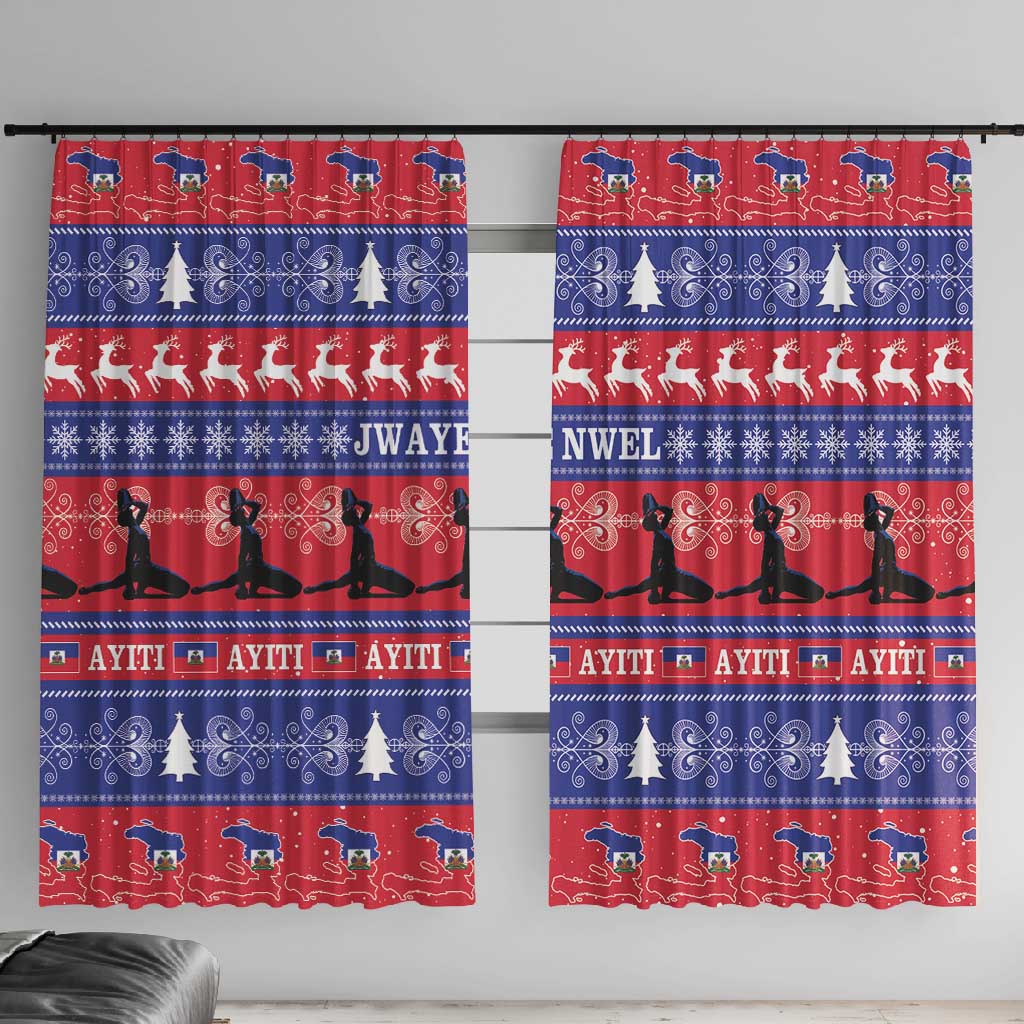 Afro Haiti Christmas Window Curtain Jwaye Nwel Ayiti Neg Marron Veve Vodou - African Pride
