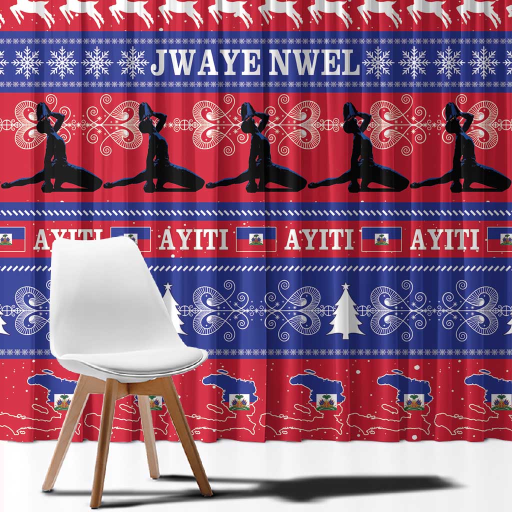 Afro Haiti Christmas Window Curtain Jwaye Nwel Ayiti Neg Marron Veve Vodou - African Pride