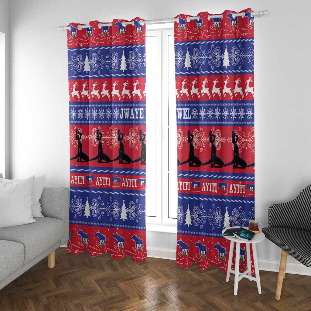 Afro Haiti Christmas Window Curtain Jwaye Nwel Ayiti Neg Marron Veve Vodou - African Pride
