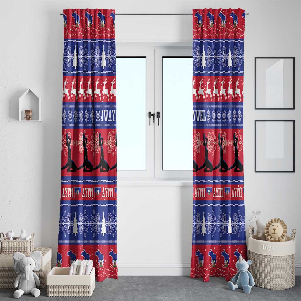Afro Haiti Christmas Window Curtain Jwaye Nwel Ayiti Neg Marron Veve Vodou - African Pride