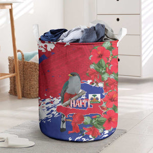 Afro Haiti Independence Day Laundry Basket 1804 Proud Ayiti Map Hispaniolan Trogon - African Pride
