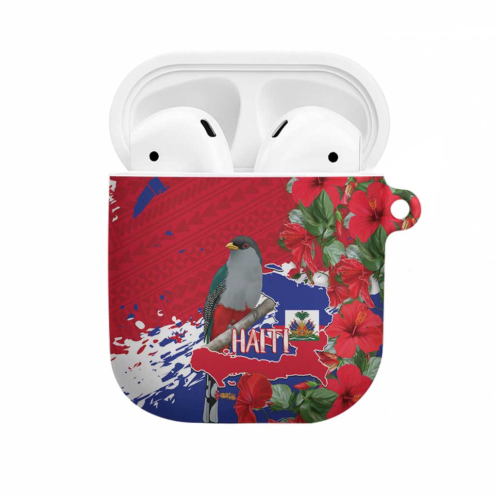 Haiti Independence Day AirPods Case 1804 Proud Ayiti Map Hispaniolan Trogon