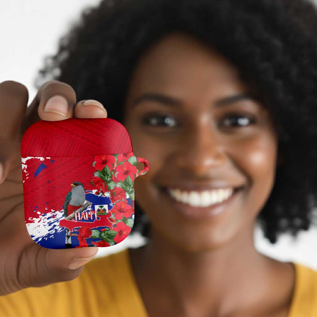 Haiti Independence Day AirPods Case 1804 Proud Ayiti Map Hispaniolan Trogon