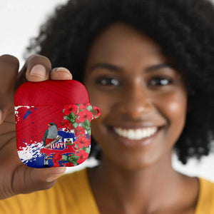 Haiti Independence Day AirPods Case 1804 Proud Ayiti Map Hispaniolan Trogon