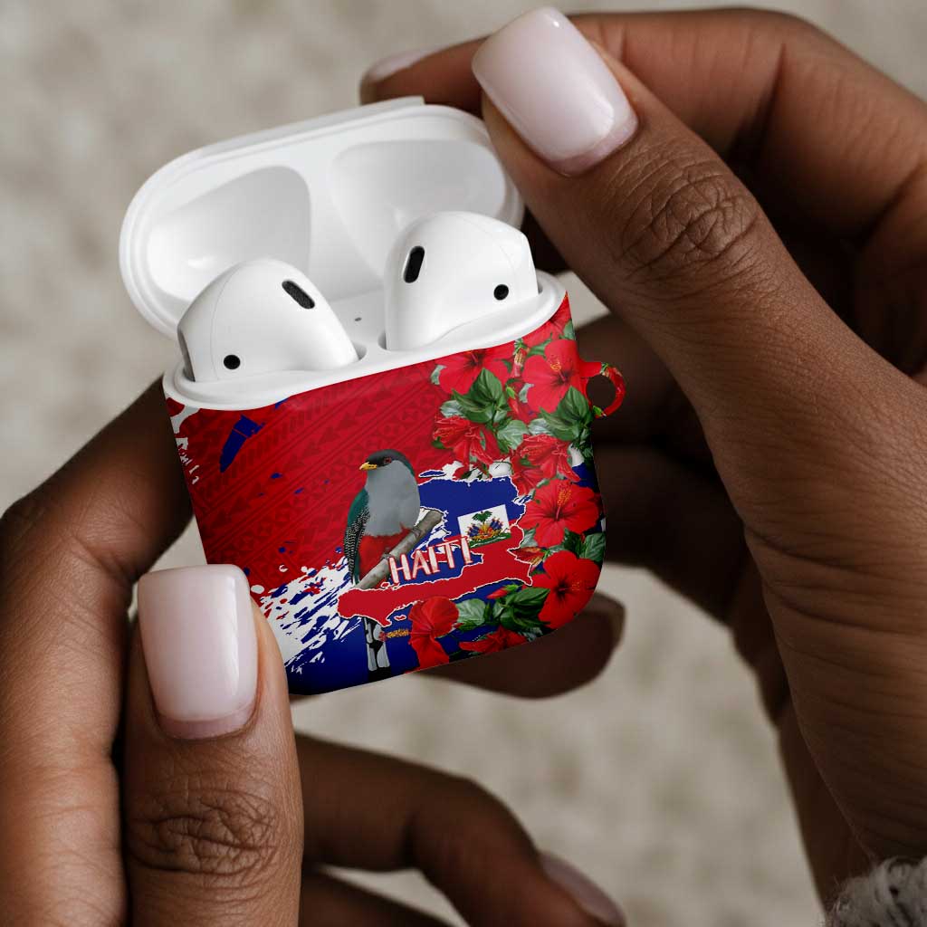 Haiti Independence Day AirPods Case 1804 Proud Ayiti Map Hispaniolan Trogon